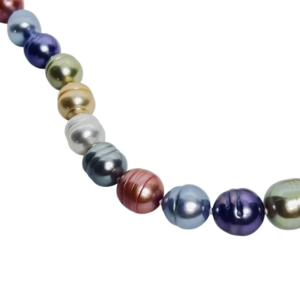Honora Pastel Colors Graduated Freshwater Baroque Pearl Necklace (6039) - Picture 7 of 7